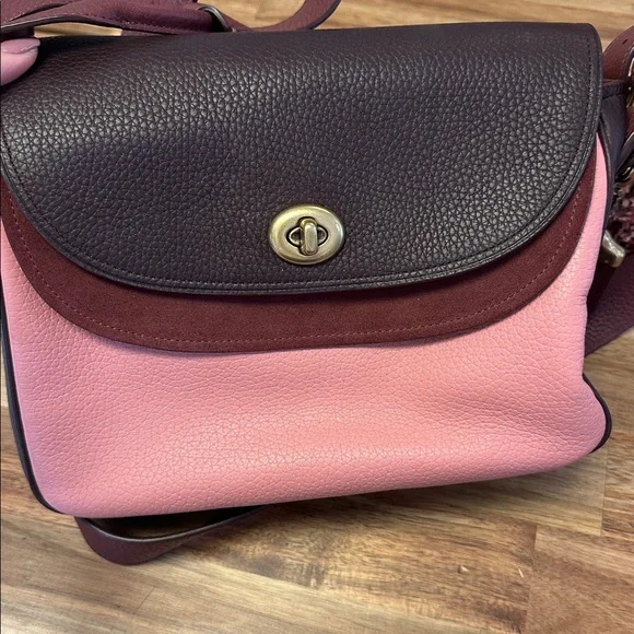 Elegant Pink and Brown Crossbody Bag - Picture 3 of 9